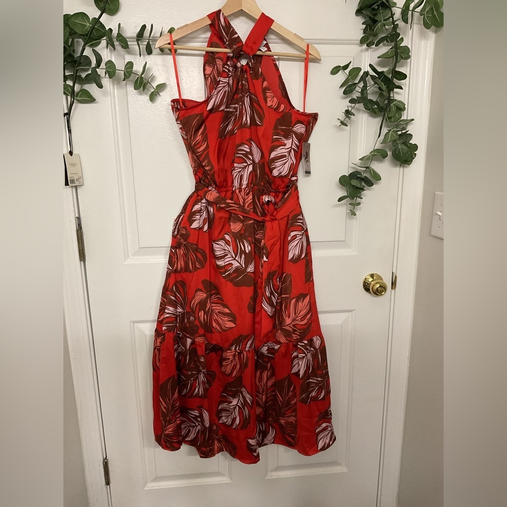 sofia by sofia vergara Red Tropical Halter Maxi Dress - Picture 2 of 12